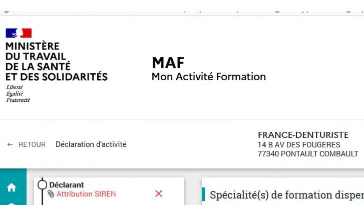 enregistrement au ministère du travail et de la santé